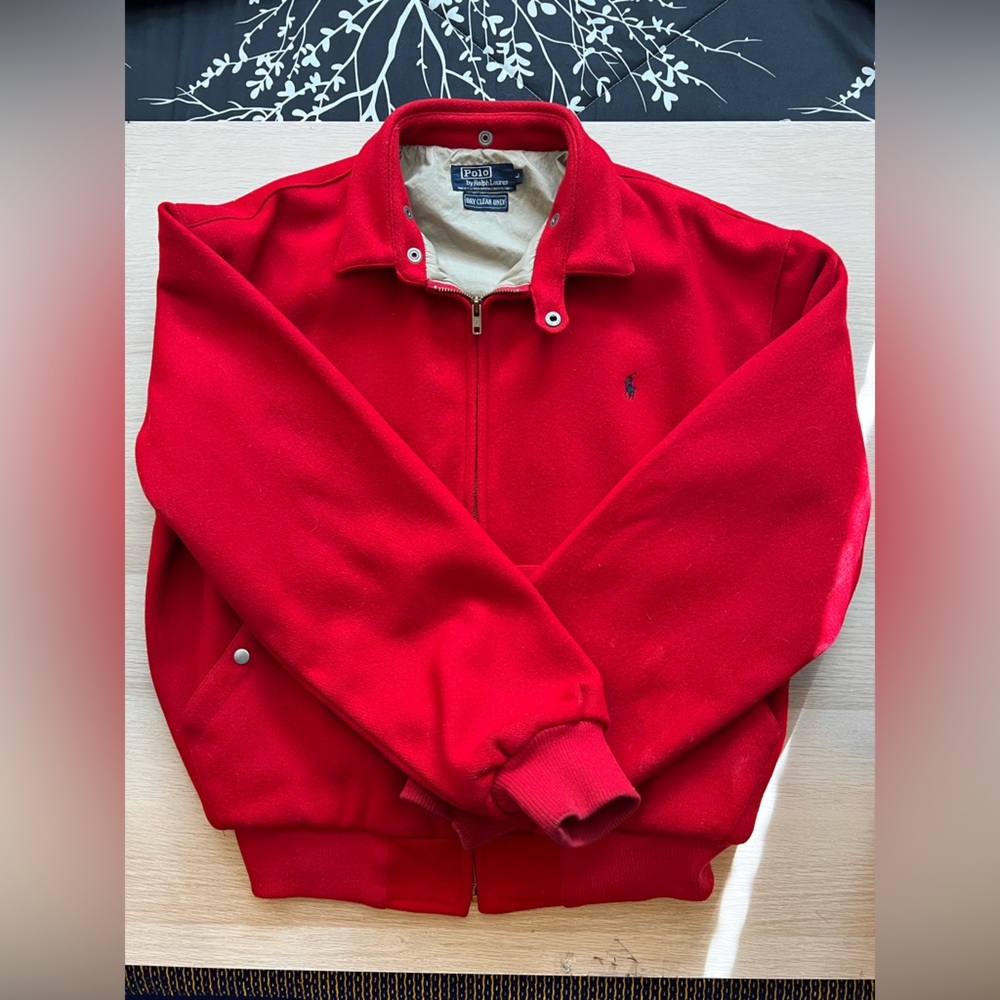 Vintage 90’s Ralph Lauren Bold Red Bomber Jacket